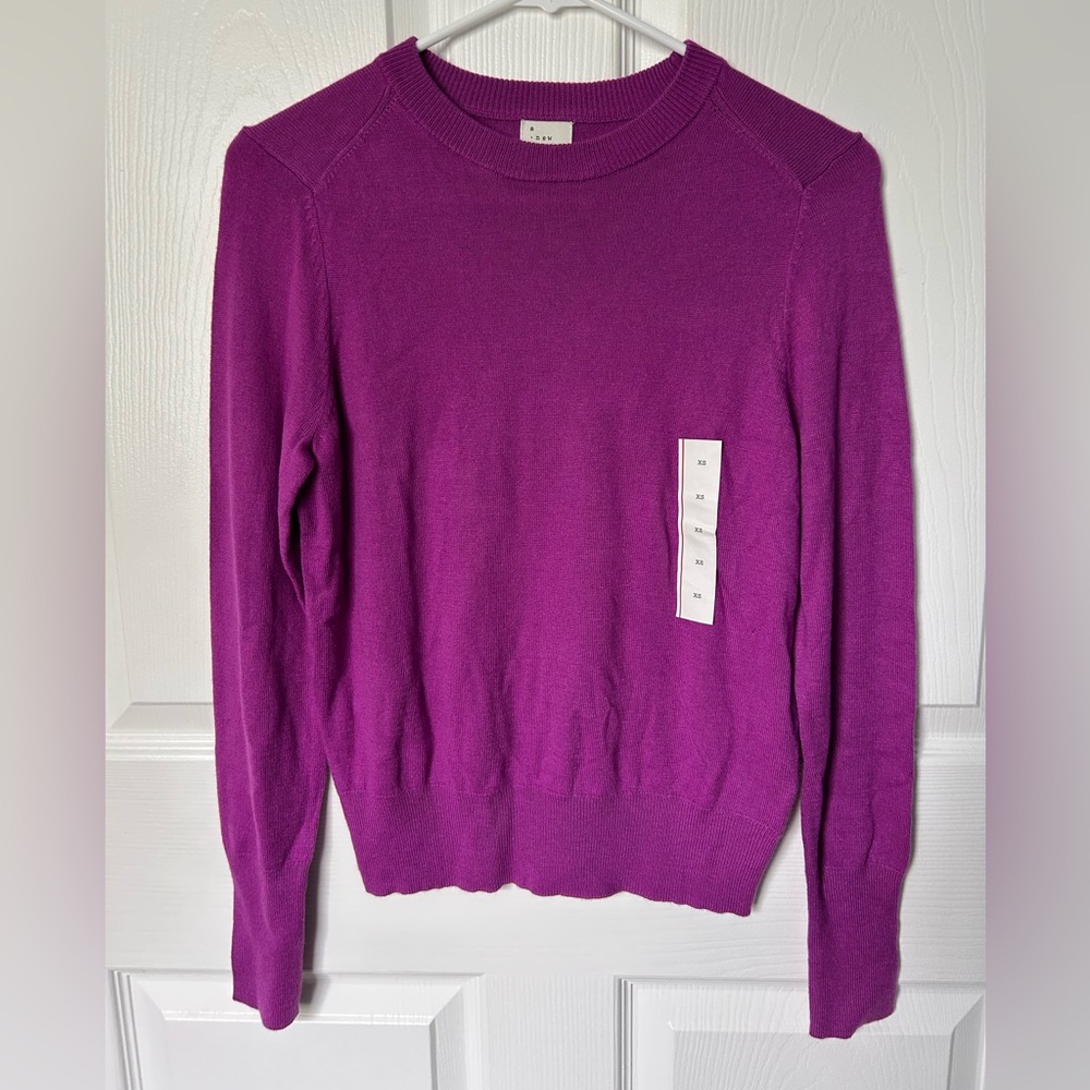 A New Day Magenta Pink Purple Crewneck Pullover Sweater Size XS NWT